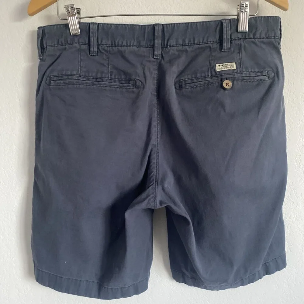 Faherty Chino Shorts Blue Organic Cotton/Tencel Bermuda Shorts Mem's Sz 33